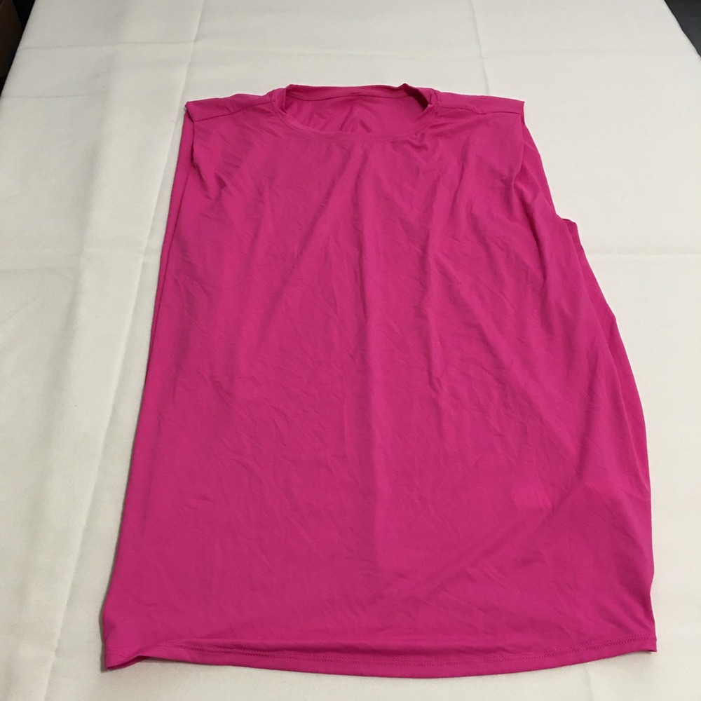 Halara Round Neck Ruched Cool Touch Yoga Tank Top Womens Medium Pink